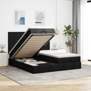 osmannisk sengeramme med madrasser 180x200 cm stof sort