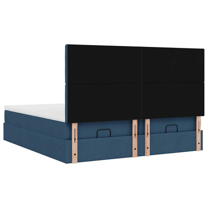 osmannisk sengeramme med madrasser 160x200 cm stof blå