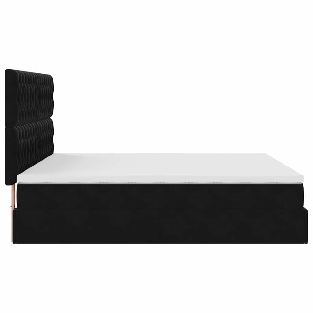 osmannisk sengeramme med madrasser 200x200 cm fløjl sort
