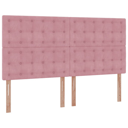 osmannisk sengeramme med madrasser 160x200 cm fløjl lyserød