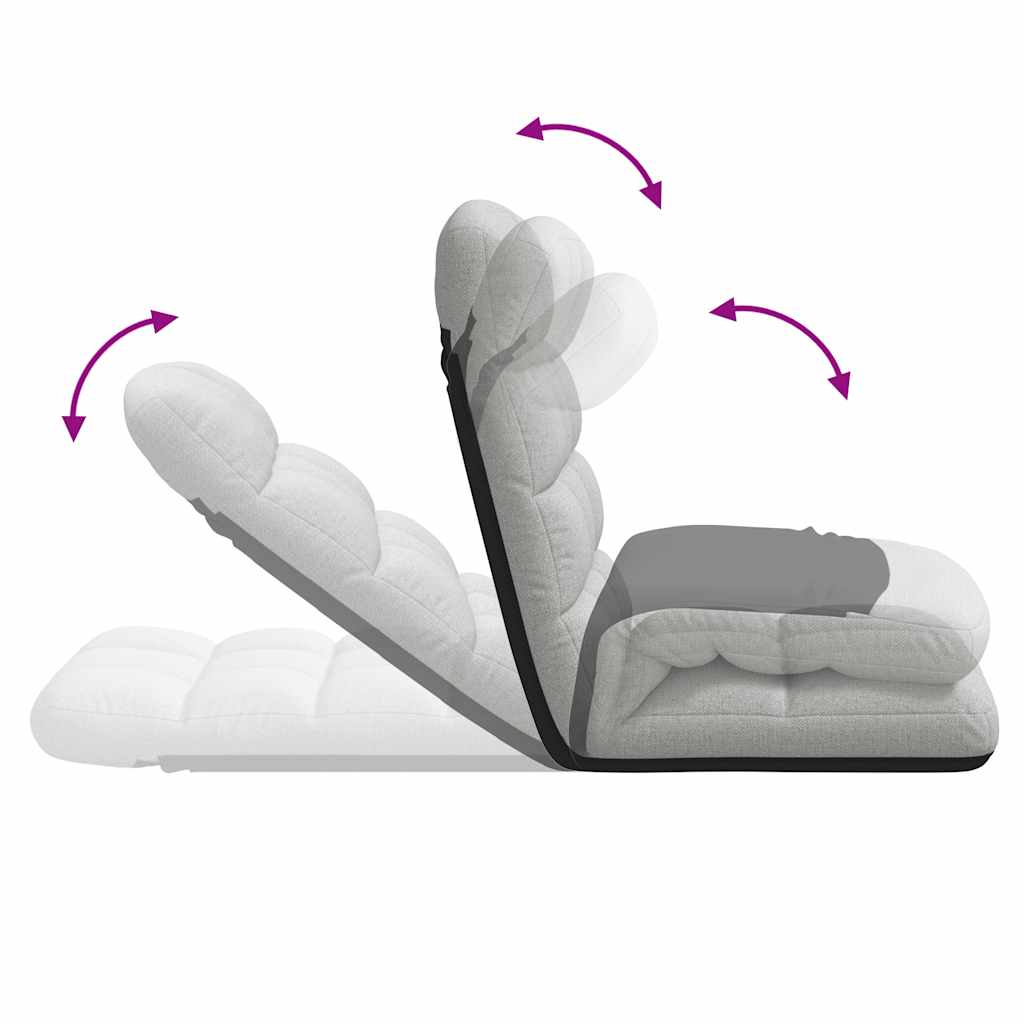 foldbar gulvstol 71x51x62 cm stof skygrå