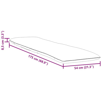 foldbar liggestol 175x54x8,5 cm oxfordstof gråbrun