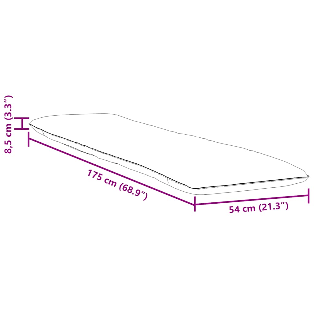 foldbar liggestol 175x54x8,5 cm oxfordstof sortternet