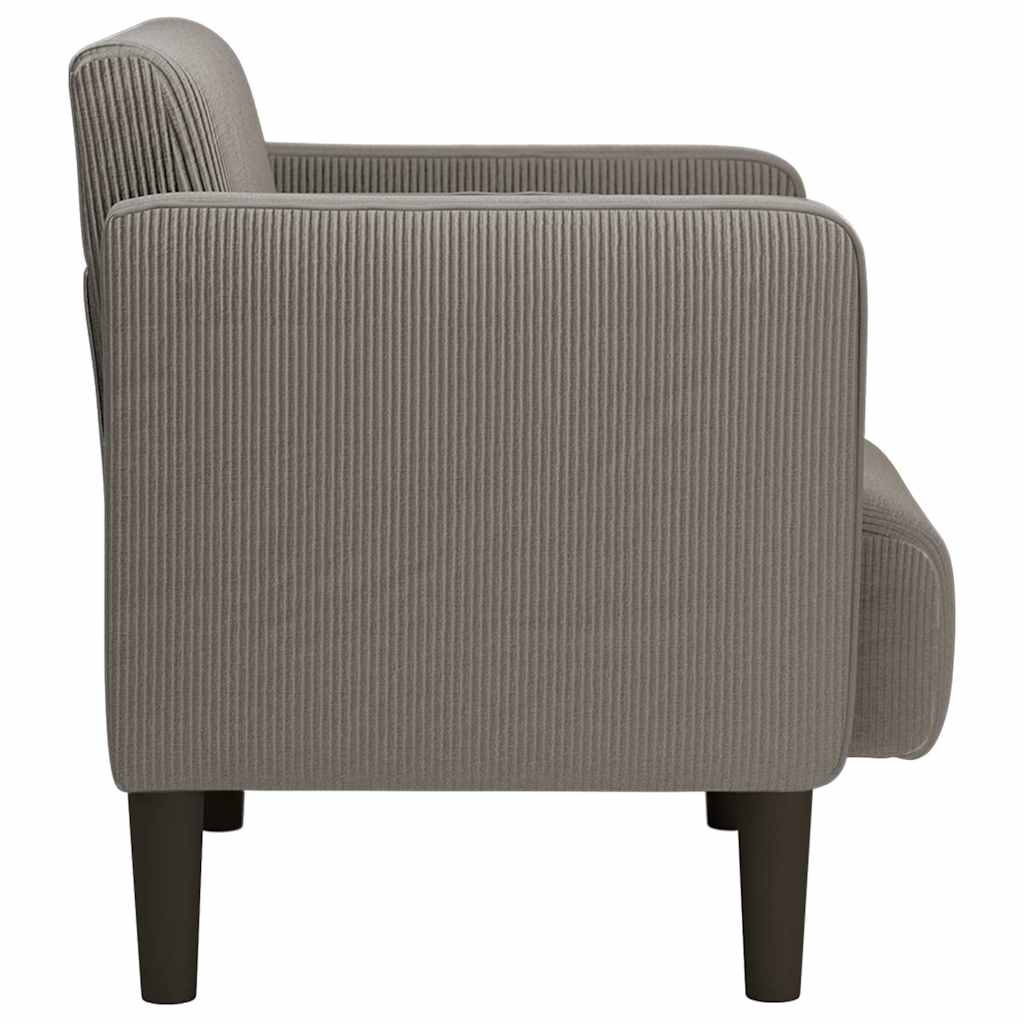sofastol med armlæn 54 cm fløjlsstof lysegrå