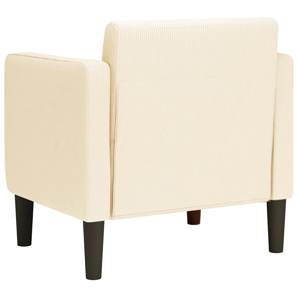 sofastol med armlæn 54 cm fløjlsstof cremefarvet