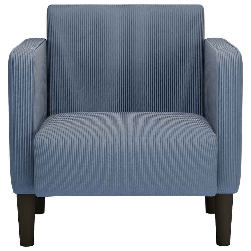 sofastol med armlæn 54 cm fløjlsstof blå