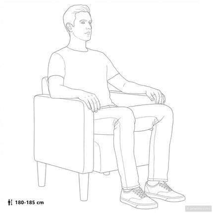 sofastol med armlæn 54 cm fløjlsstof blå