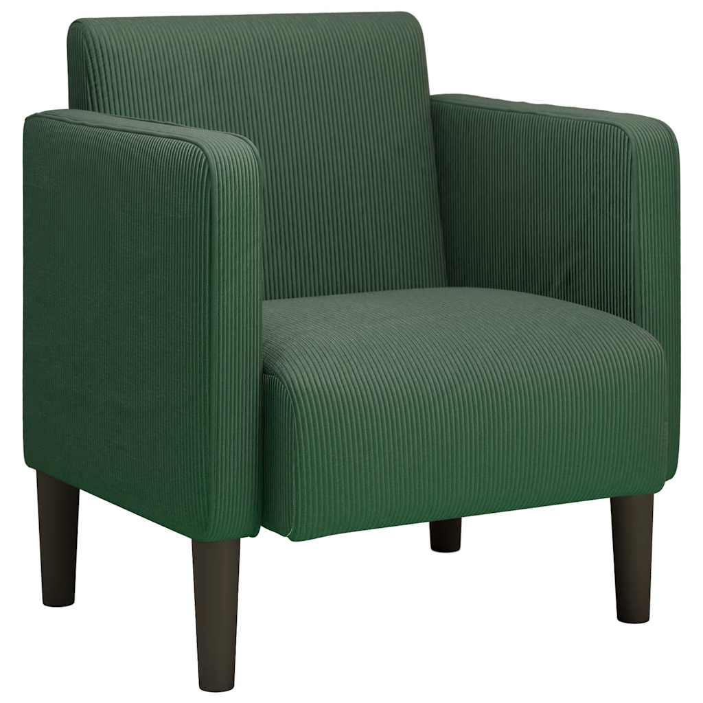 sofastol med armlæn 54 cm fløjlsstof mørkegrøn