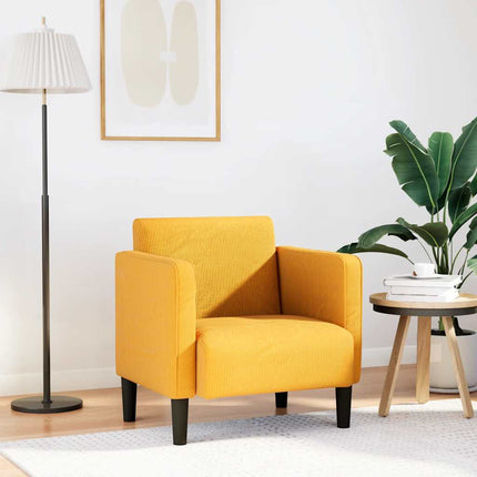 sofastol med armlæn 54 cm fløjlsstof lysegul