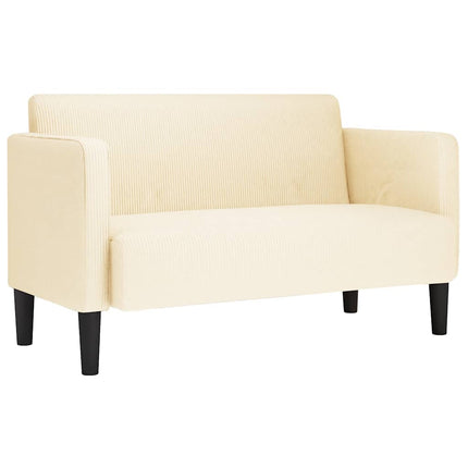 elskovssofa 109 cm fløjlsstof cremefarvet