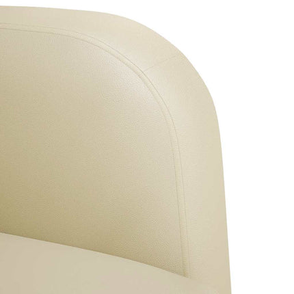 sofastol med armlæn 54 cm kunstlæder cremefarvet