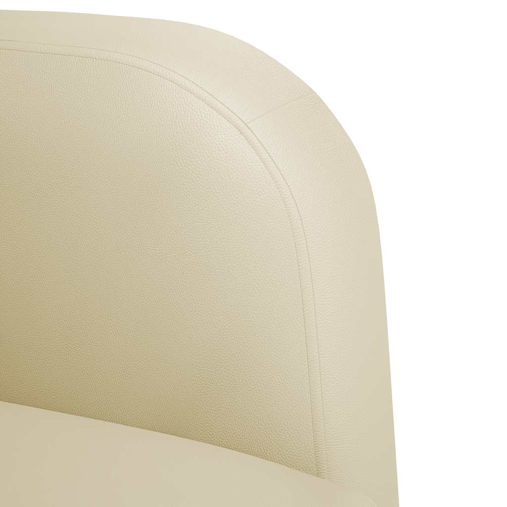 sofastol med armlæn 54 cm kunstlæder cremefarvet