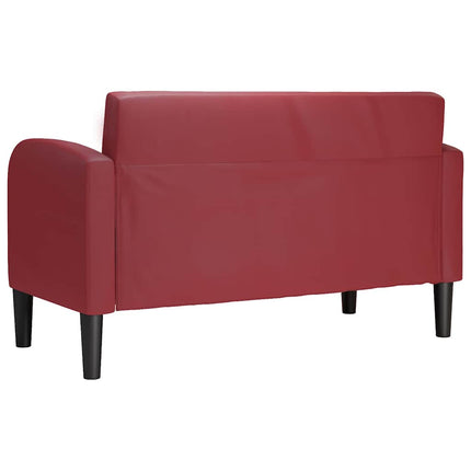 elskovssofa 110 cm kunstlæder vinrød