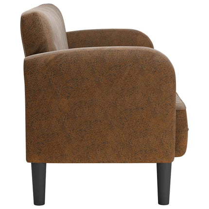 elskovssofa 110 cm kunstlæder brun