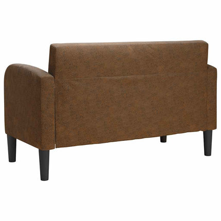 elskovssofa 110 cm kunstlæder brun