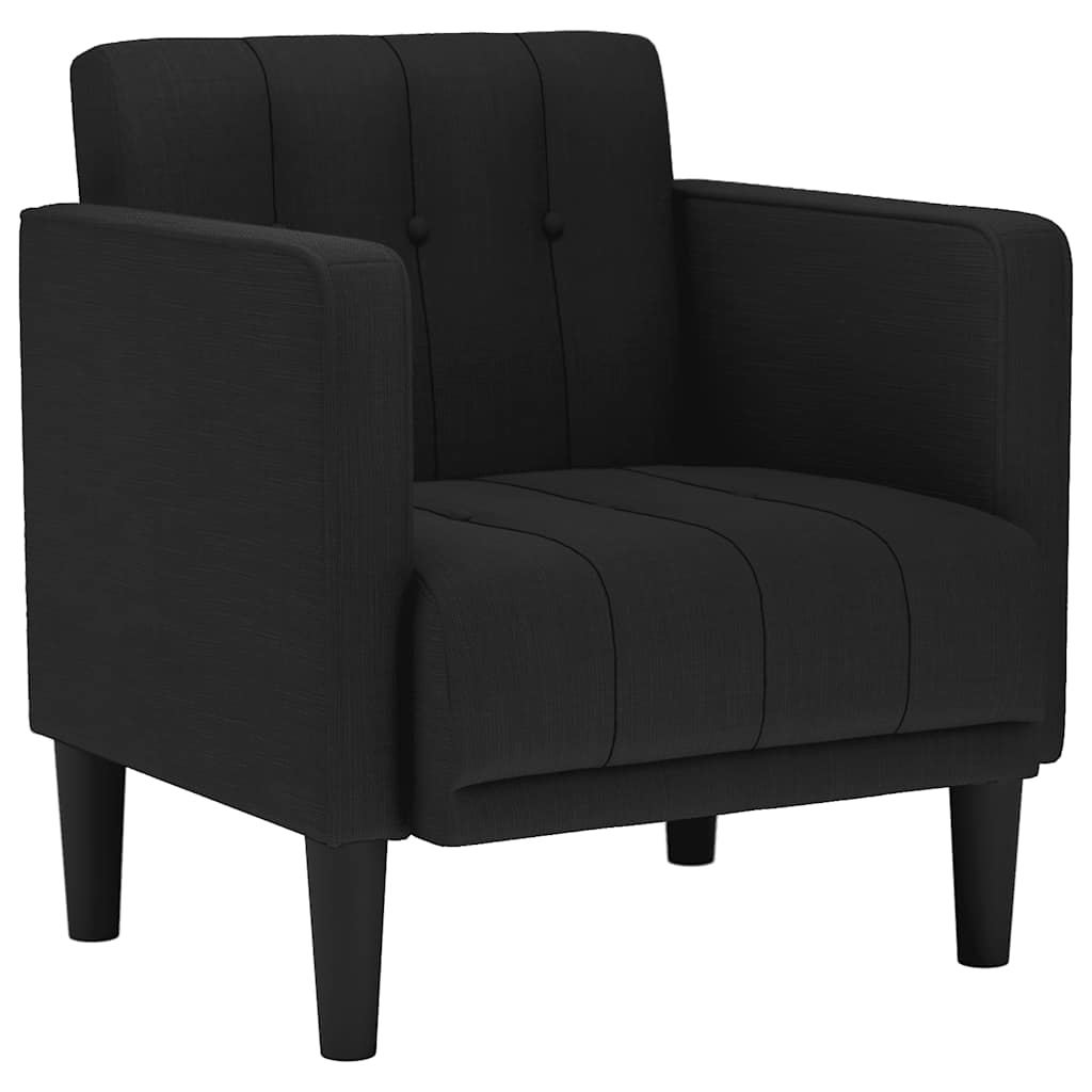 sofastol med armlæn 53 cm stof sort
