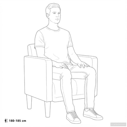 sofastol med armlæn 53 cm stof sort