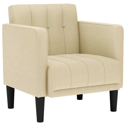 sofastol med armlæn 53 cm stof cremefarvet