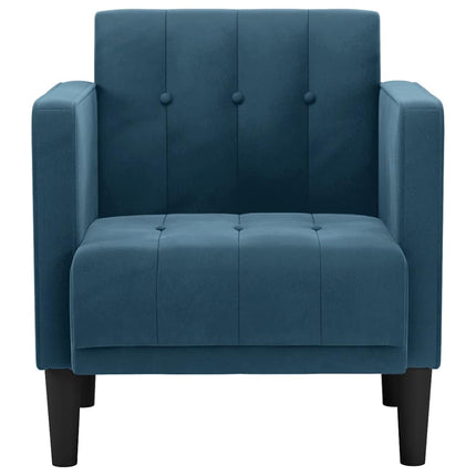 sofastol med armlæn 53 cm velour blå