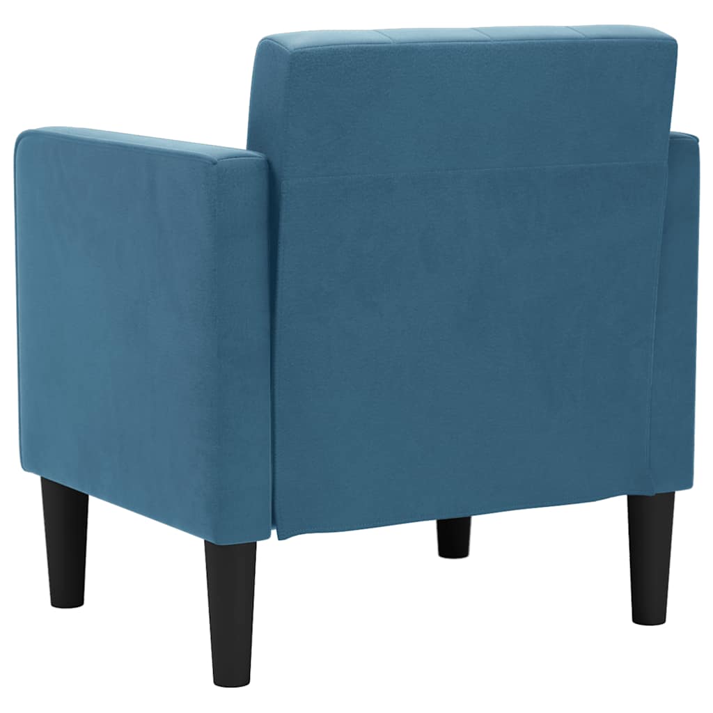 sofastol med armlæn 53 cm velour blå