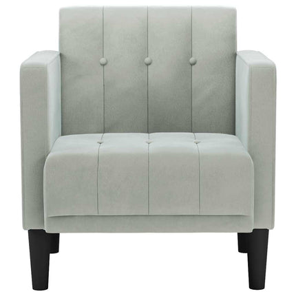 sofastol med armlæn 53 cm fløjl lysegrå
