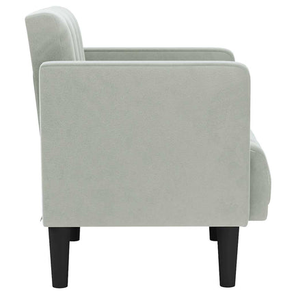 sofastol med armlæn 53 cm fløjl lysegrå
