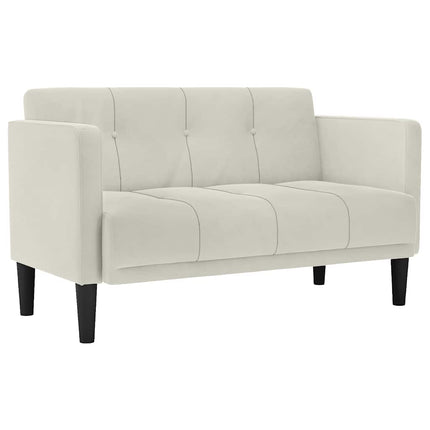 elskovssofa 111 cm fløjl cremefarvet