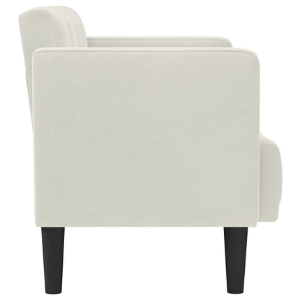 elskovssofa 111 cm fløjl cremefarvet