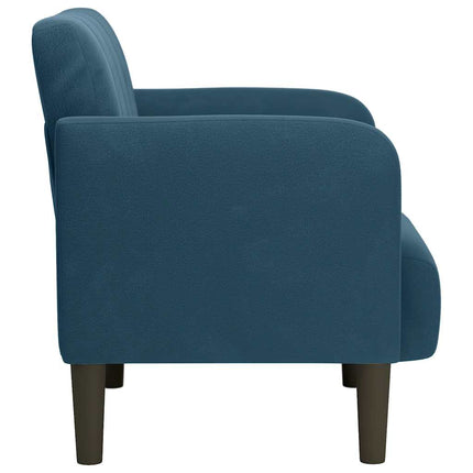 sofastol med armlæn 54 cm fløjl blå