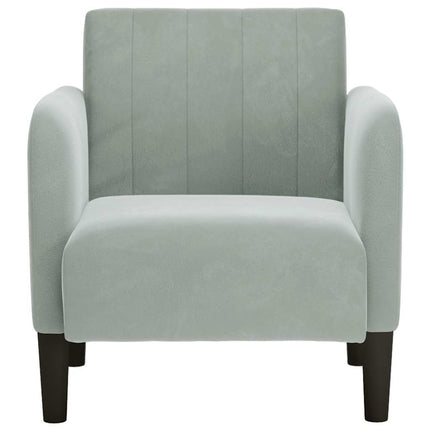 sofastol med armlæn 54 cm fløjl lysegrå