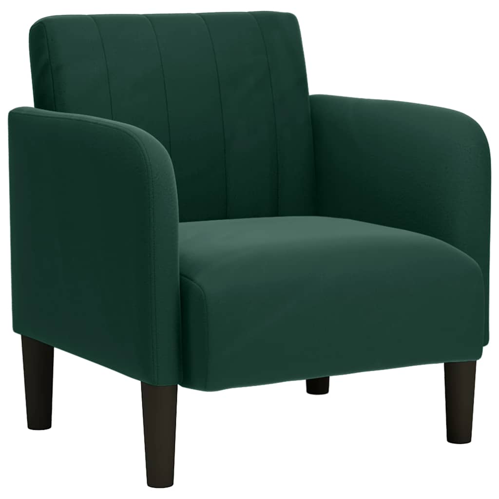 sofastol med armlæn 54 cm fløjl mørkegrøn