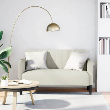 elskovssofa 109 cm fløjl cremefarvet