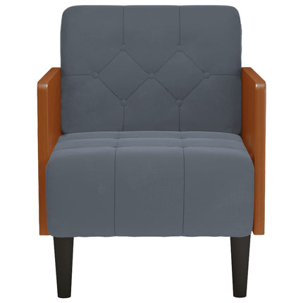 sofastol med armlæn 55 cm fløjl mørkegrå