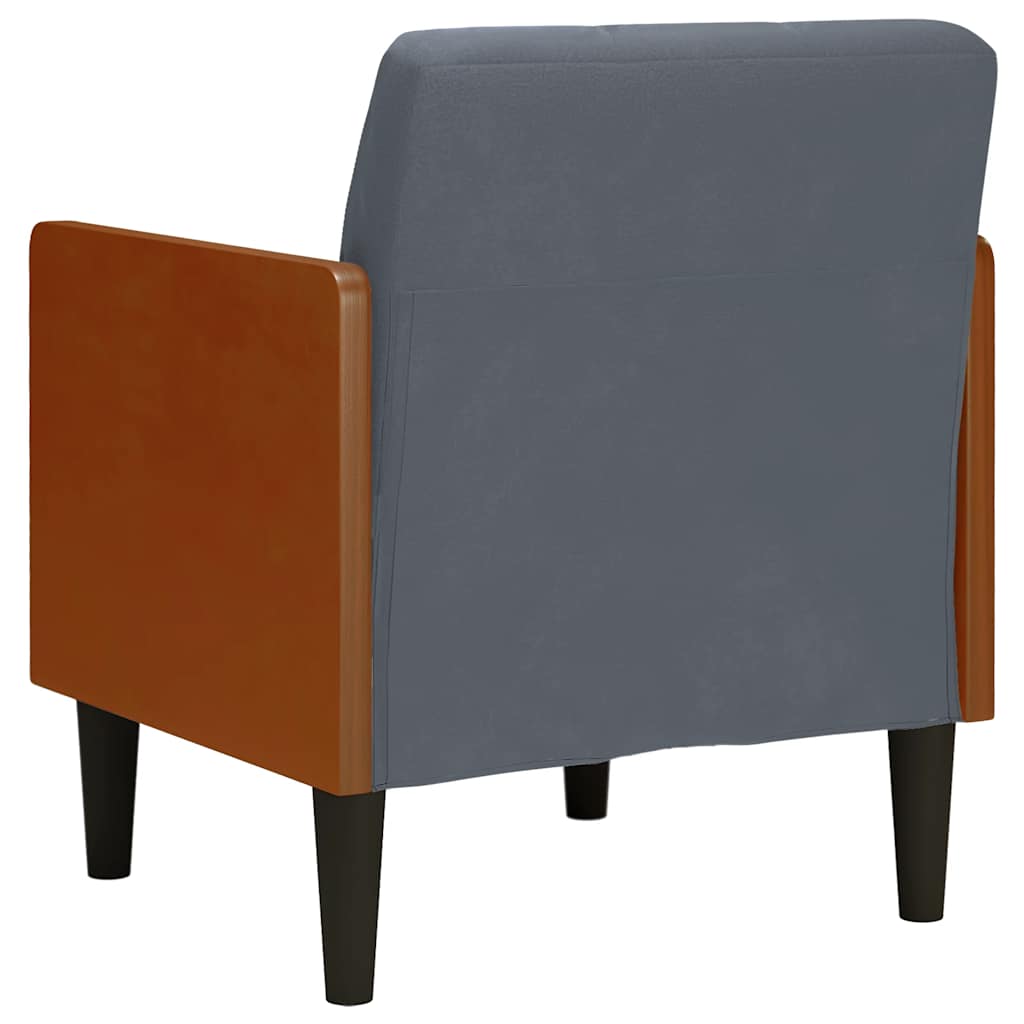 sofastol med armlæn 55 cm fløjl mørkegrå