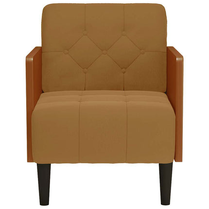 sofastol med armlæn 55 cm fløjl brun