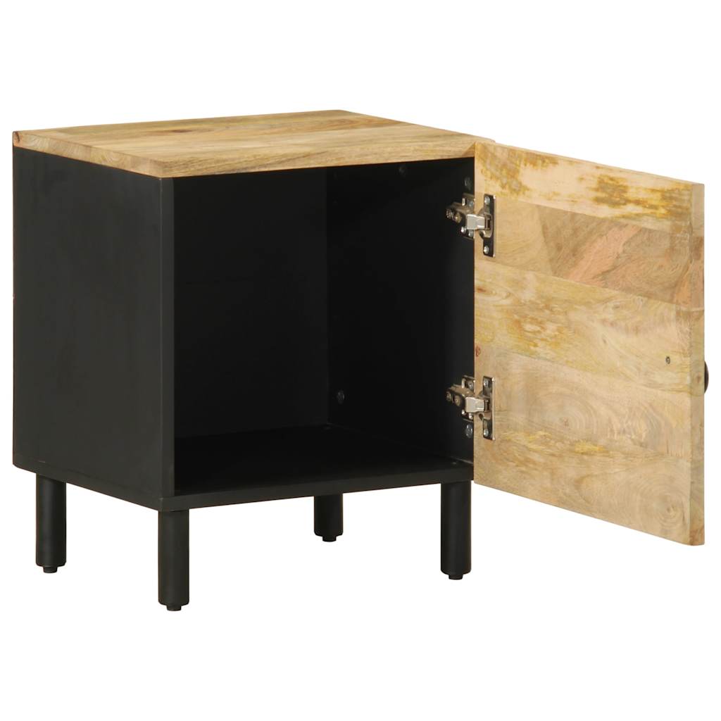 sengeskabe 2 stk. 40x33,5x46 cm massivt ru mangotræ sort