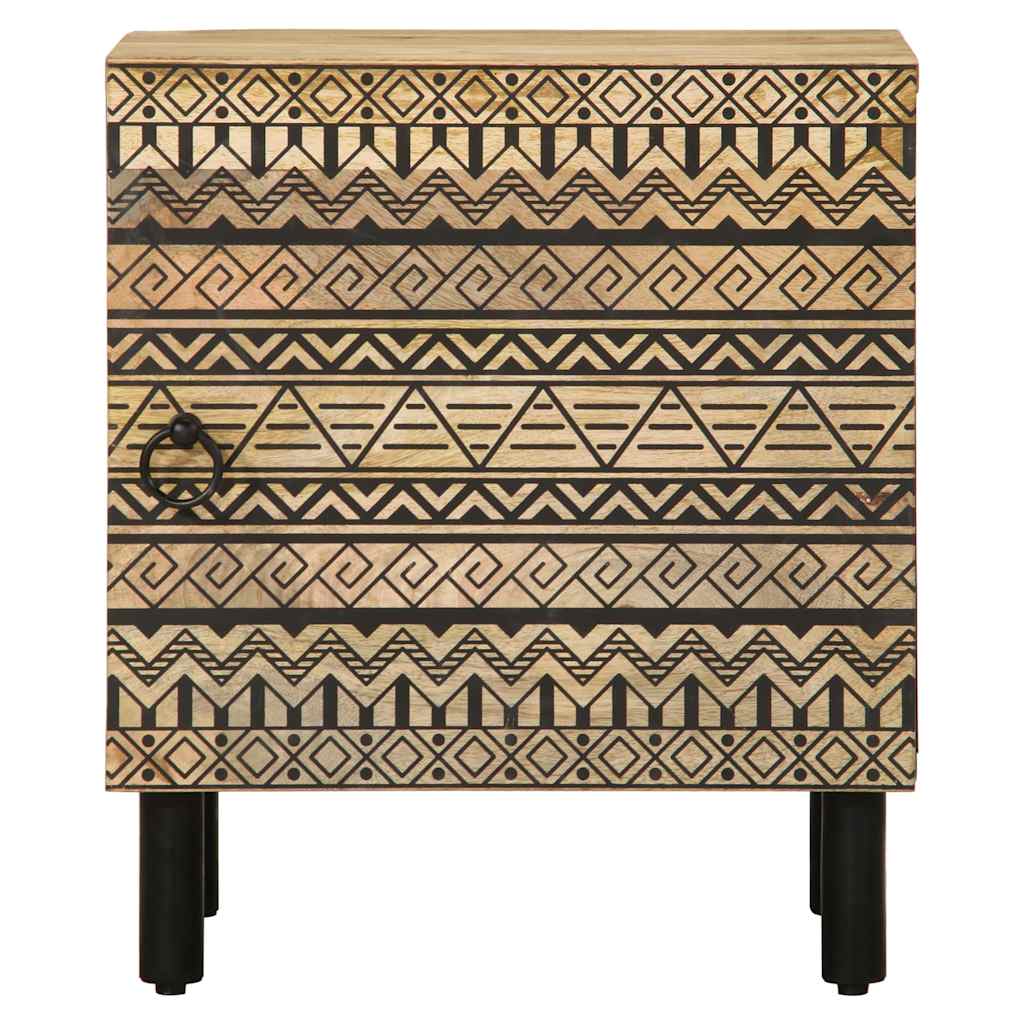 sengeskabe 2 stk. 40x33,5x46 cm massivt ru mangotræ sort