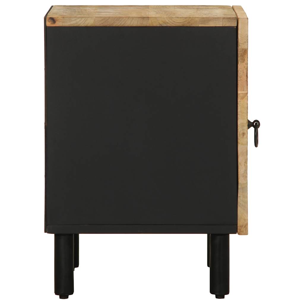 sengeskabe 2 stk. 40x33,5x46 cm massivt ru mangotræ sort