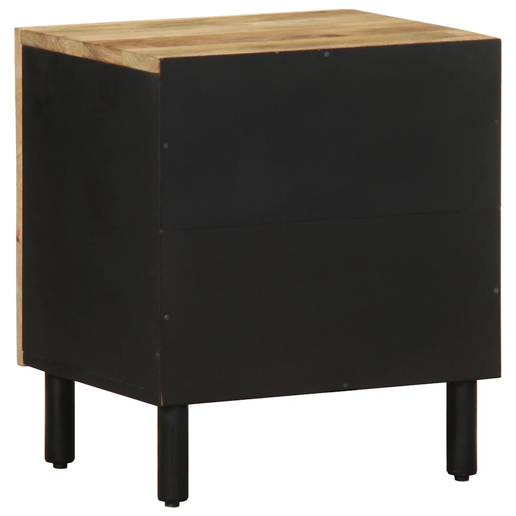 sengeskabe 2 stk. 40x33,5x46 cm massivt ru mangotræ sort