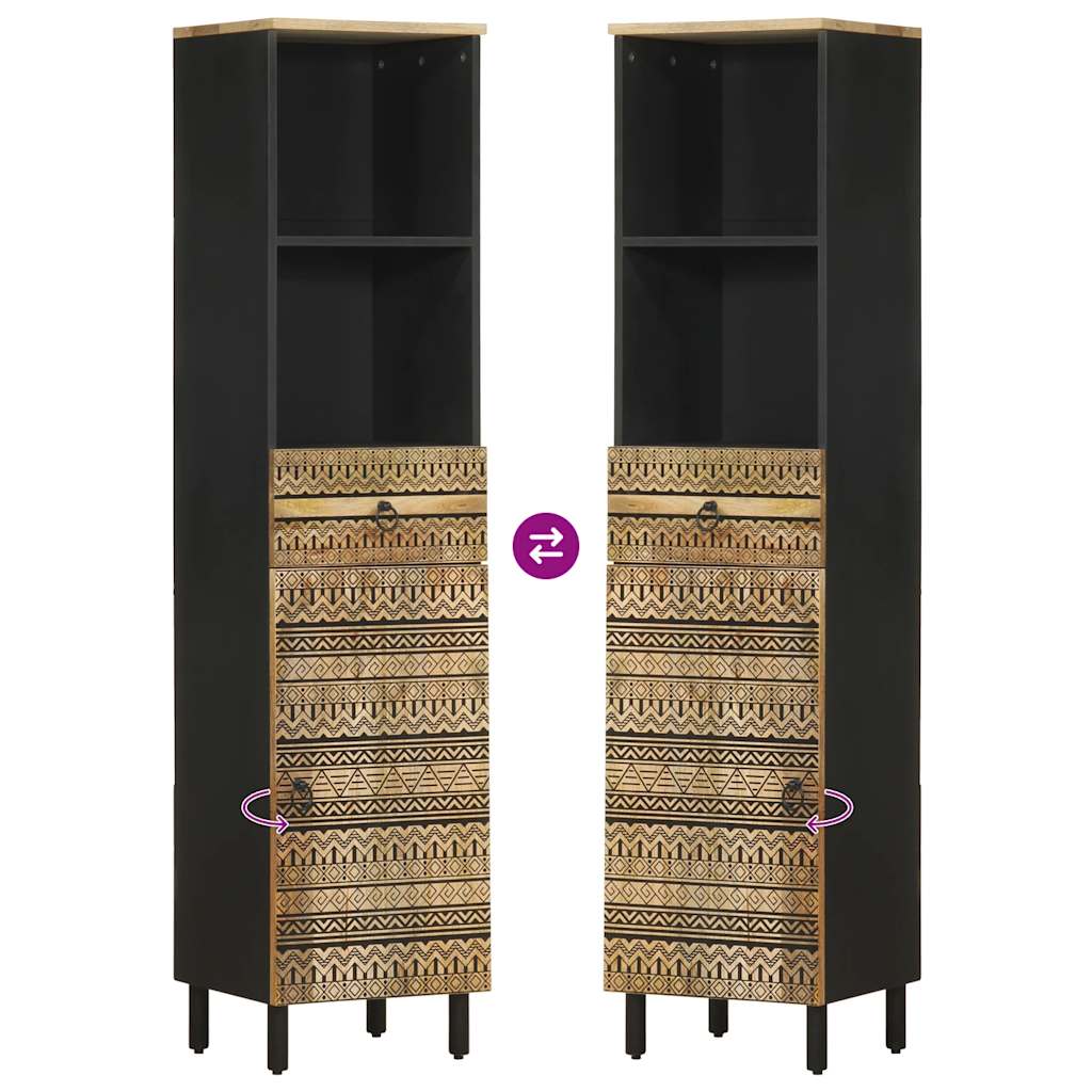 badeværelsesskab 38x33,5x160 cm massivt mangotræ