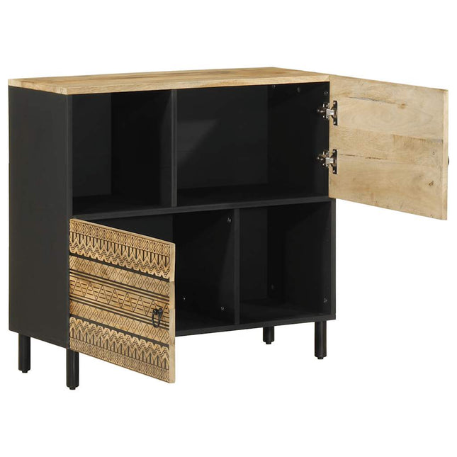 skænk 80x33,5x75 cm massivt ru mangotræ