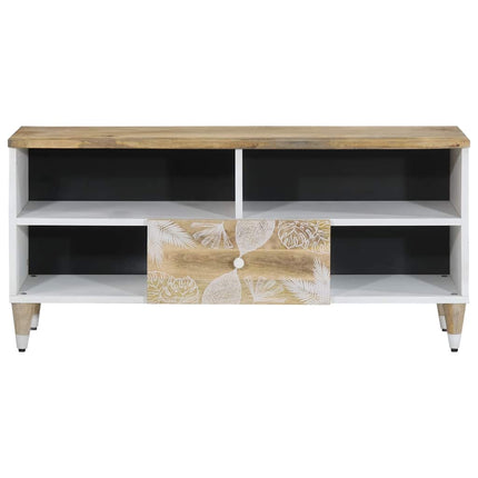 tv-bord 100x33,5x46 cm massivt mangotræ