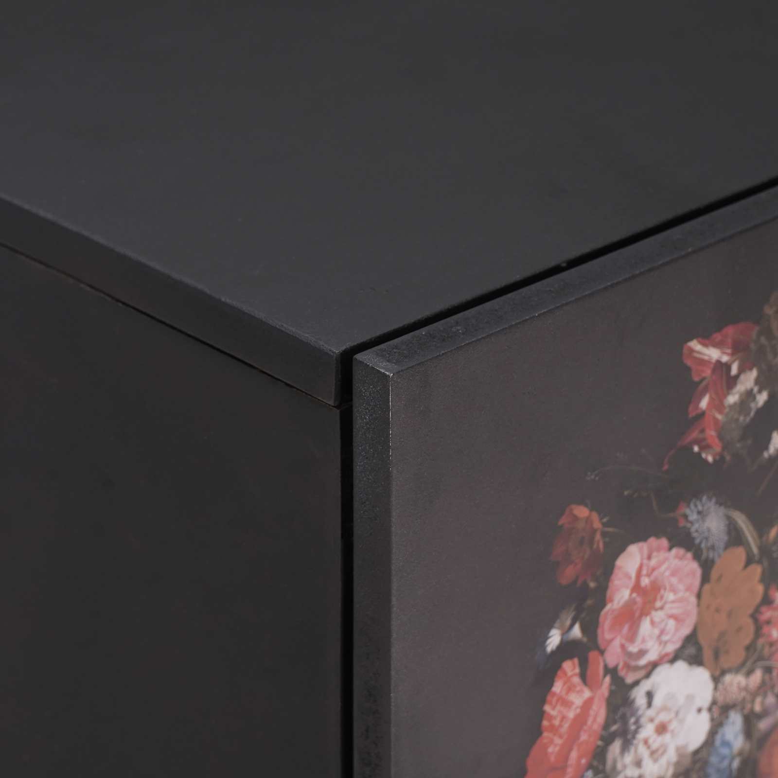 Sengebord med Dør 2 pcs Sort 40 x 33 x 46 cm Massivt mangotræ