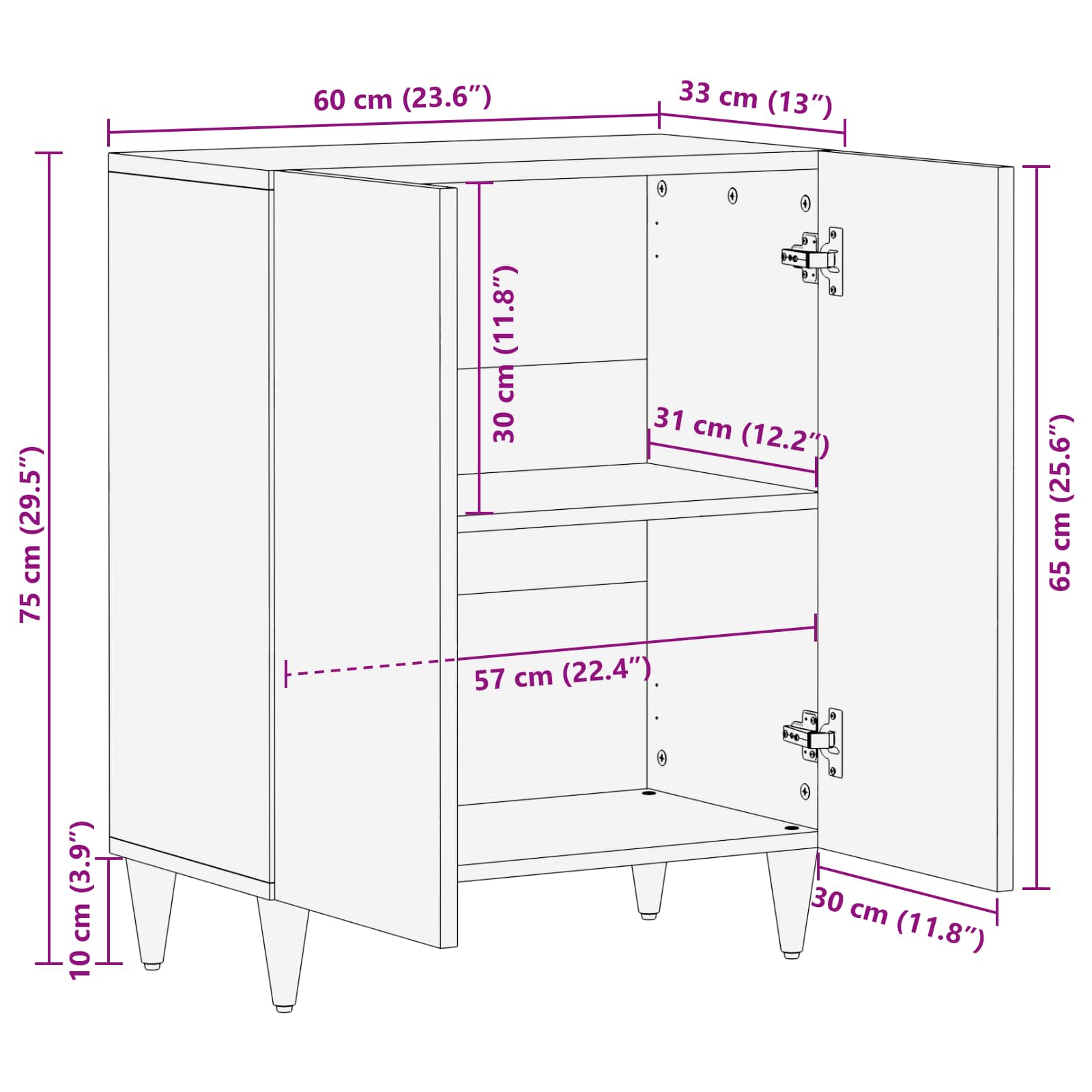 Opbevaringsskabe Flerfarvet 60 x 33.4 x 75.1 cm