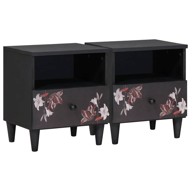 Sengebord 2 pcs Brun 40 x 33 x 46 cm Massivt mangotræ