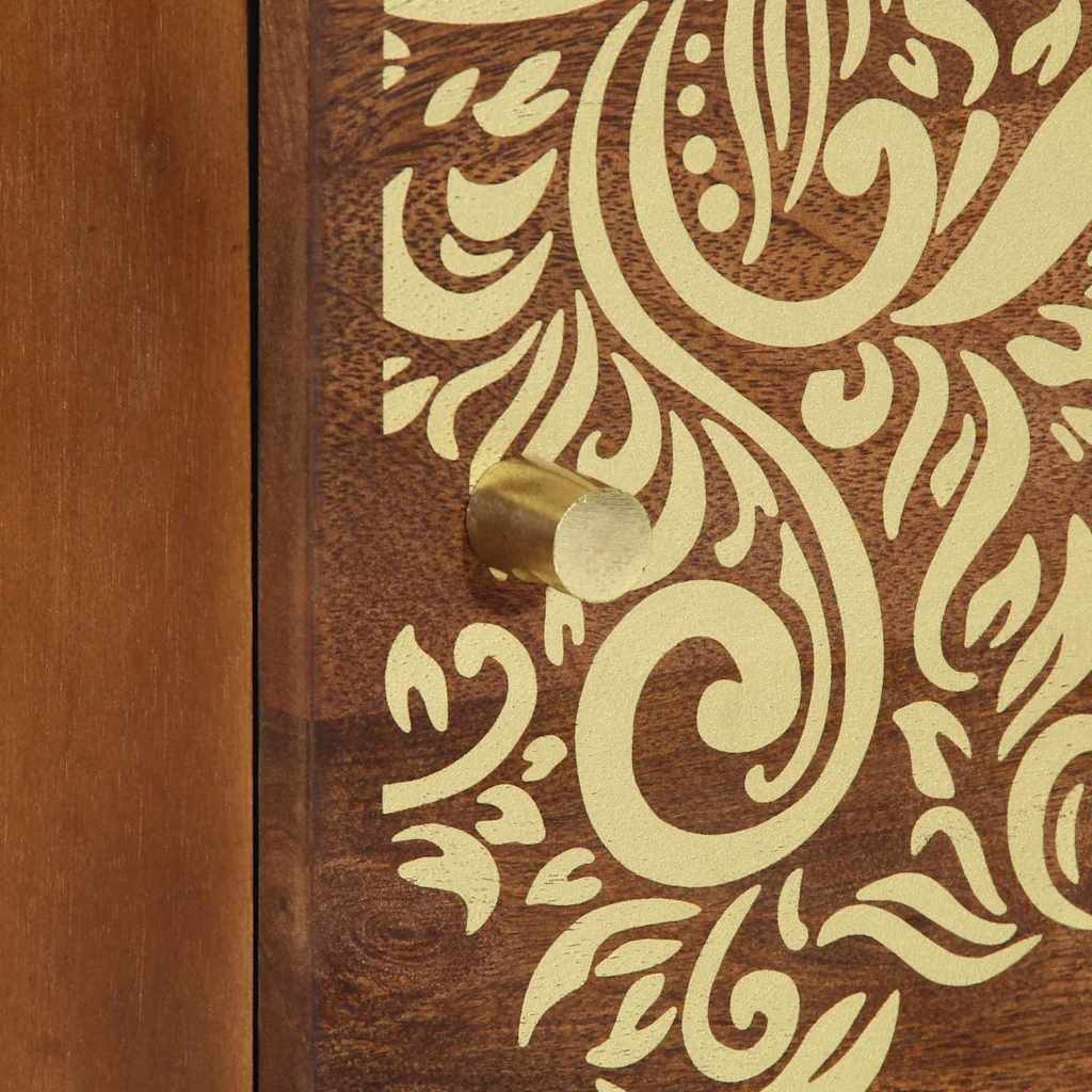 Sengebord med Dør honningfarvet 40 x 33 x 46 cm