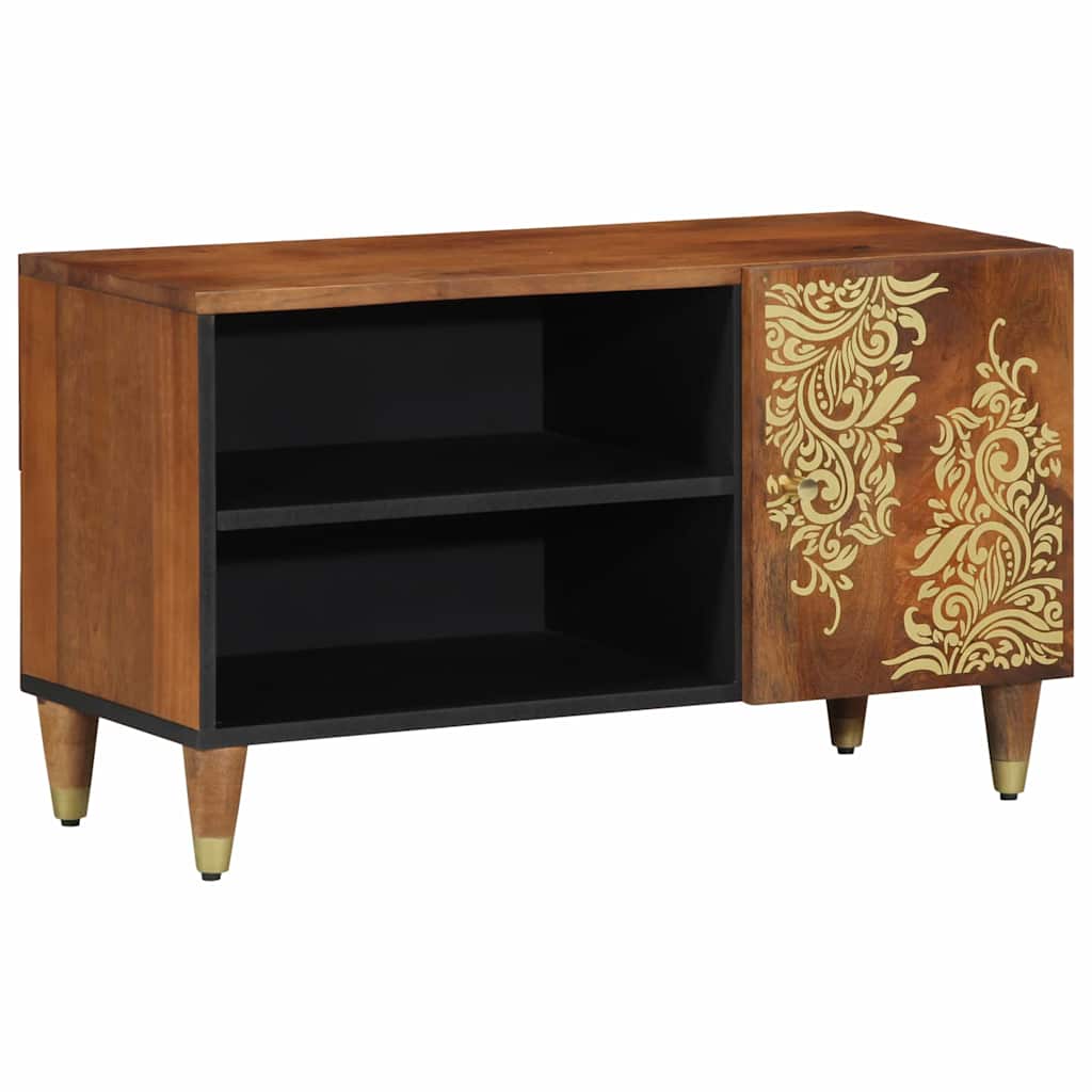TV-skab med hylde Honningbrun 80 x 33 x 46 cm Massivt mangotræ