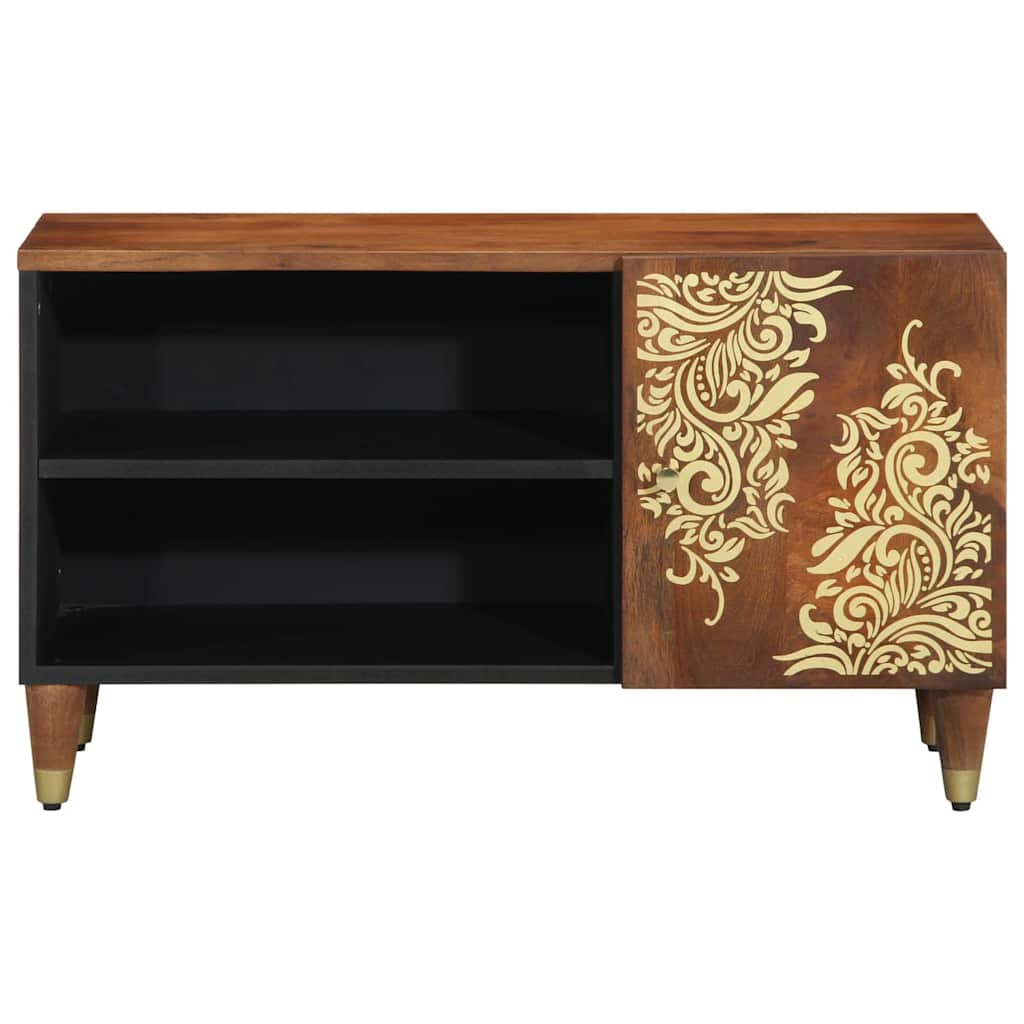 TV-skab med hylde Honningbrun 80 x 33 x 46 cm Massivt mangotræ