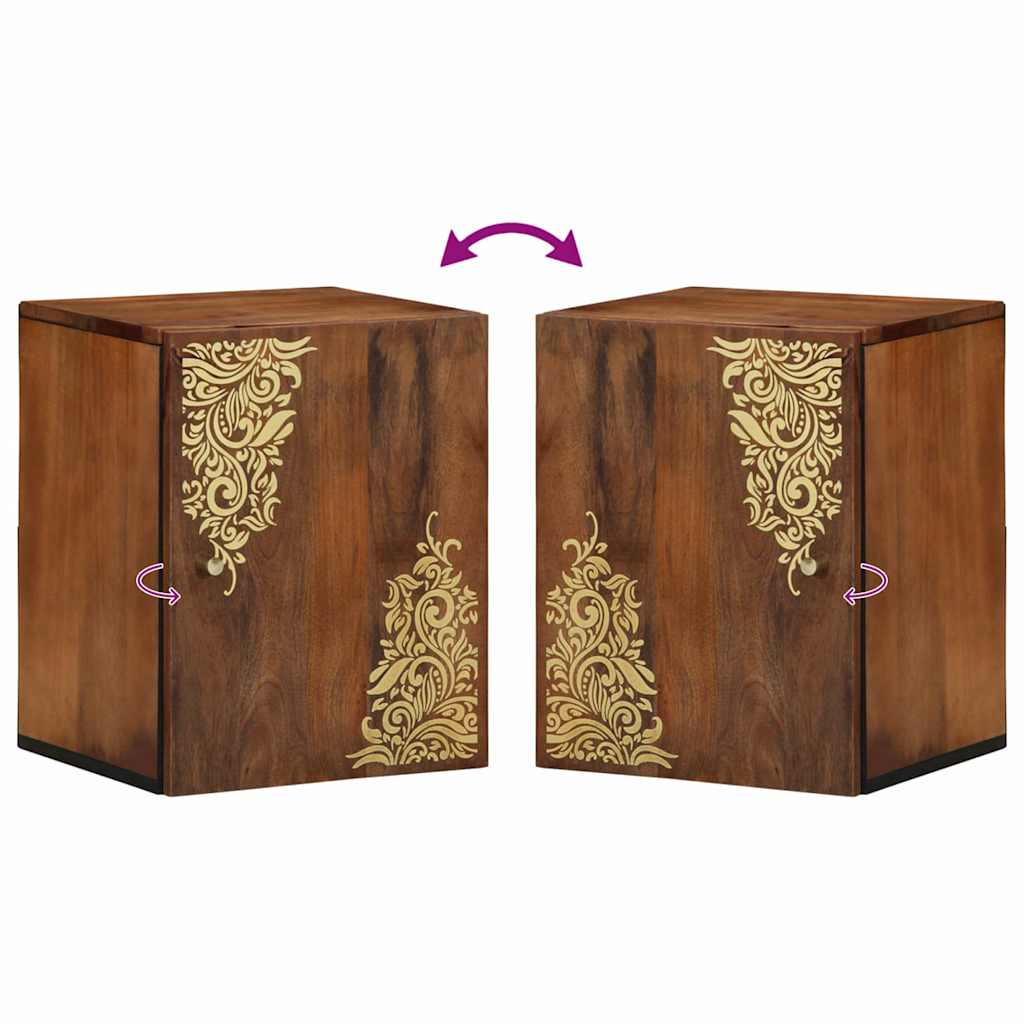 Vægskab med dør Honningbrun 38 x 33 x 48 cm Massivt mangotræ