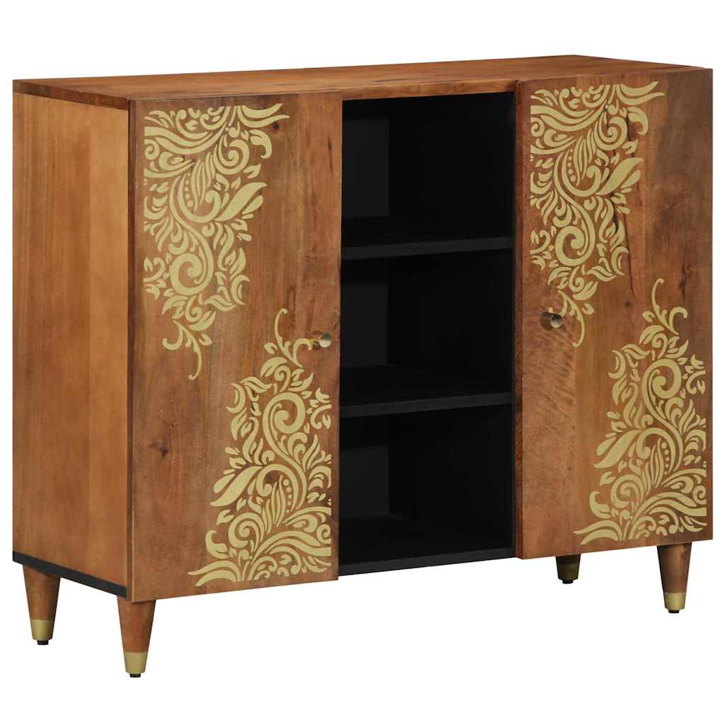 Sideboard med hylde Brun 90 x 33 x 75 cm Massivt mangotræ